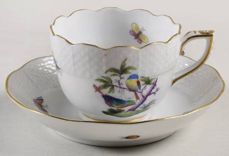 Rothschild Bird (Pastel Colors) Flat Demitasse Cup & Saucer Set