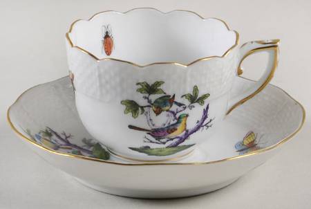 Rothschild Bird (Pastel Colors) Flat Demitasse Cup & Saucer Set