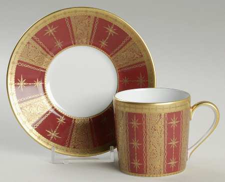 Botticelli Red (Red) Flat Demitasse Cup & Saucer Set