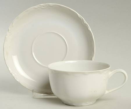 Racine (Cream) Flat Cup & Saucer Set