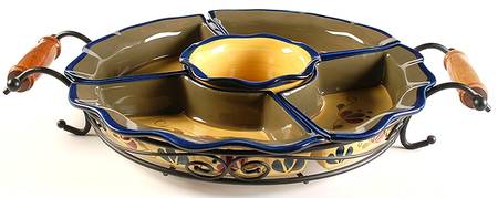 Welcome Home 6pc Hors d'Oeuvres Set W/Metal Stand