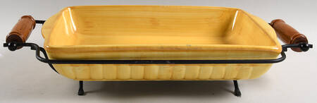 Welcome Home 13" Rectangular Baker with 16" Metal Stand