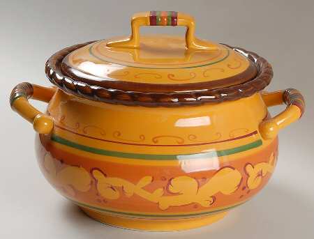 Tuscan Home Bean Pot & Lid