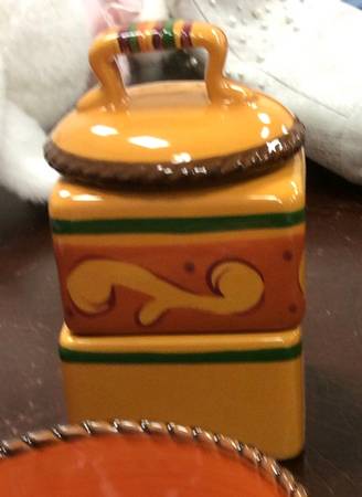 Tuscan Home Sugar Bowl & Sweetener Holder w/Metal Stand