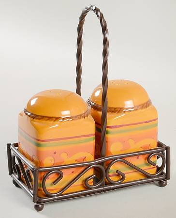 Tuscan Home Salt & Pepper w/Metal Stand
