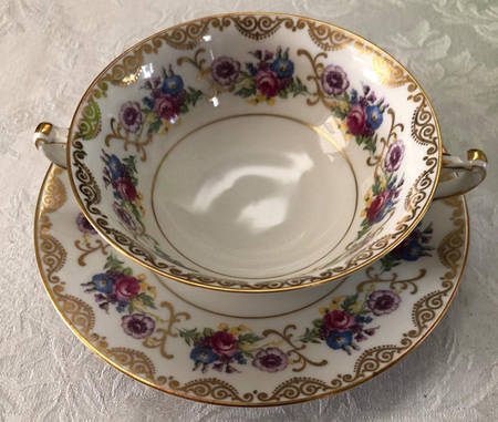 15857 Footed Cream Soup Bowl & Saucer Set