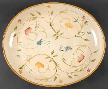 American Simplicity Floral 15" Oval Serving Platter