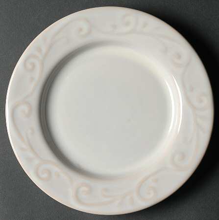 Nova Scroll White Salad/Dessert Plate