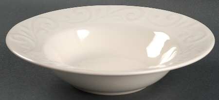 Nova Scroll White Rim Soup Bowl