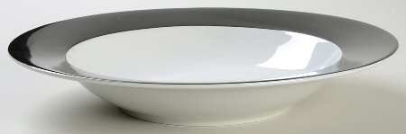 Banded Black Rim Soup Bowl
