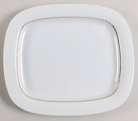 HUT1836 (Gold Verge, No Trim) 12" Rectangular Serving Platter