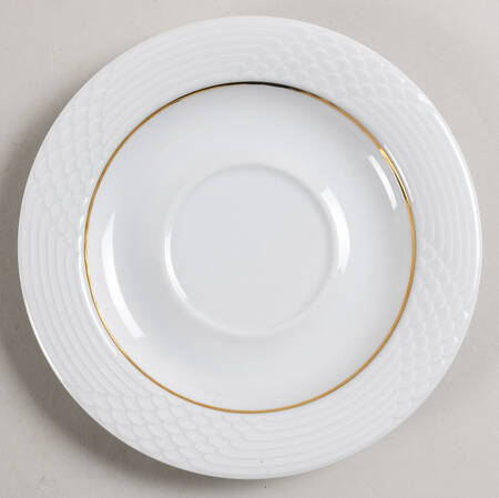 HUT1836 (Gold Verge, No Trim) Underplate for Gravy Boat