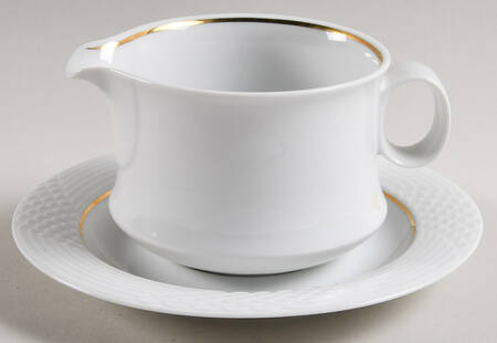 HUT1836 (Gold Verge, No Trim) Gravy Boat & Underplate