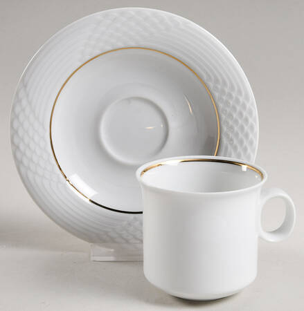 HUT1836 (Gold Verge, No Trim) Flat Cup & Saucer Set