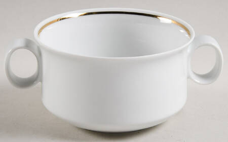 HUT1836 (Gold Verge, No Trim) Flat Cream Soup Bowl