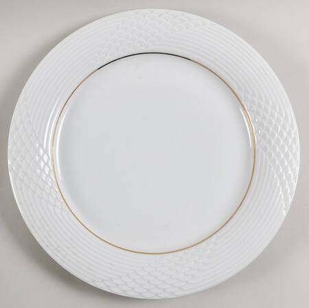 HUT1836 (Gold Verge, No Trim) 12" Chop Plate (Round Platter)