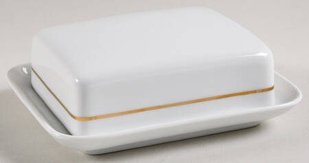 HUT1836 (Gold Verge, No Trim) Square Covered Butter