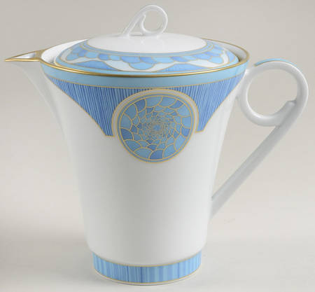 Eventails Bleu Coffee Pot & Lid