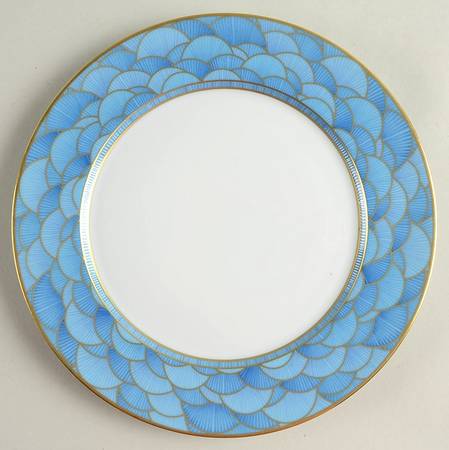 Eventails Bleu Dessert/Pie Plate