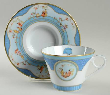 Eventails Orient Footed Cup & Saucer Set