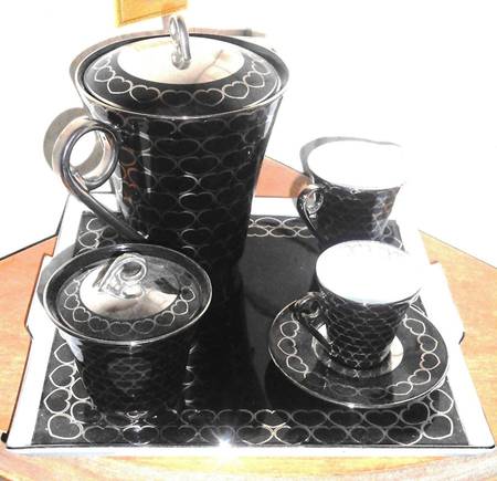 Onze de Coeur Noir Platine Tea/Coffee Pot & Lid