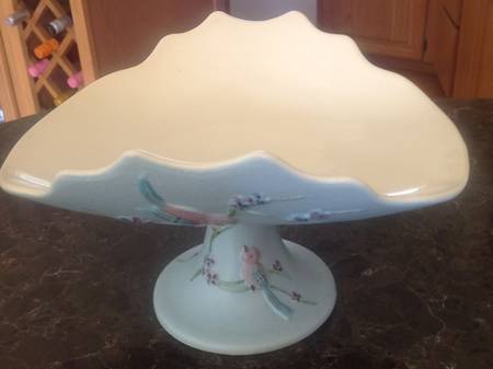Serenade Blue (Matte Gloss) Large Footed Fruit Bowl