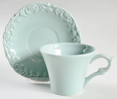 Madison Collection Antique Blue Flat Cup & Saucer Set