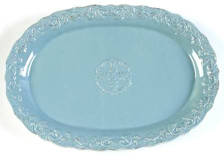 Madison Collection Antique Blue 12" Oval Serving Platter
