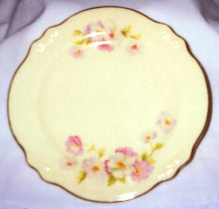 Fluffy Rose (Gold Trim) Bread & Butter Plate