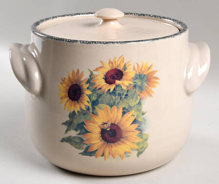 Sunflower Bean Pot & Lid