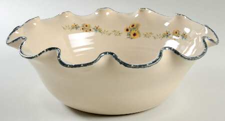 Sunflower Scalloped Serving Bowl by Home & Garden Party
