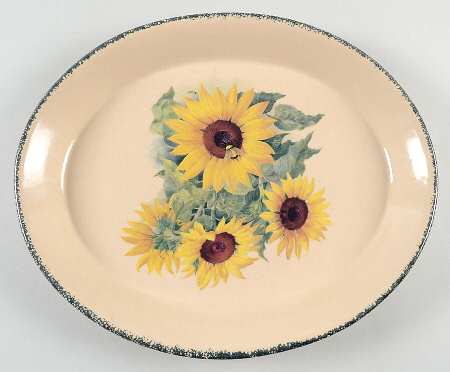 Sunflower 13" Oval Serving Platter