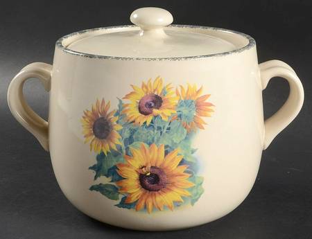 Sunflower Bean Pot & Lid
