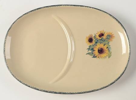 Sunflower Oval Snack Tray by Home & Garden Party