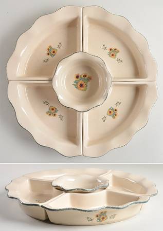 Sunflower 5 Piece Lazy Susan (4 side sections & 1 center)