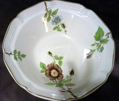 White Apple Blossom Large Rim Soup Bowl