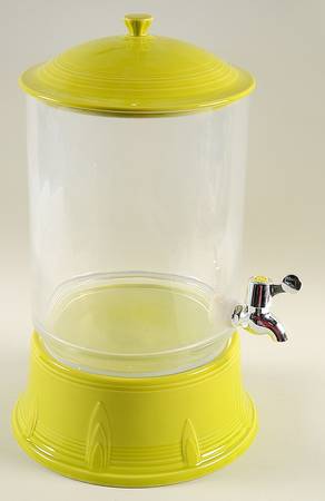 Fiesta Lemongrass (Intro 2009) Glass Beverage Dispenser w/Ceramic Lid&Pedstl