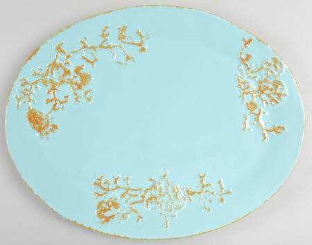 Reef Aqua 18" Oval Serving Platter