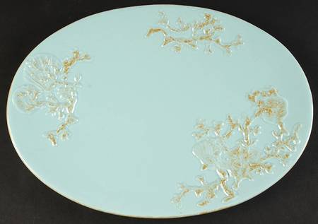 Reef Aqua 14" Oval Serving Platter