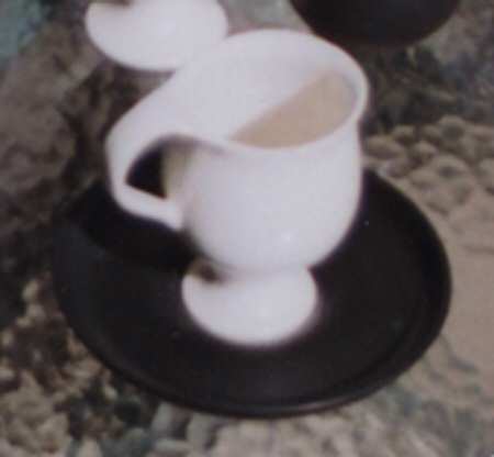 Z Ware White Black Footed Cup & Saucer Set