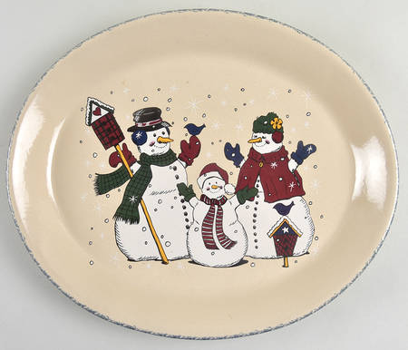 Snowman 12" Oval Serving Platter