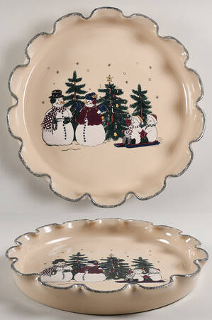 Snowman Chip Bowl/Plate for Chip & Dip Set