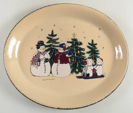 Snowman 12" Oval Serving Platter