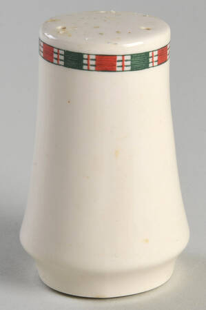 Tartan Ribbon (Cream Background, Gold Trim) Salt Shaker