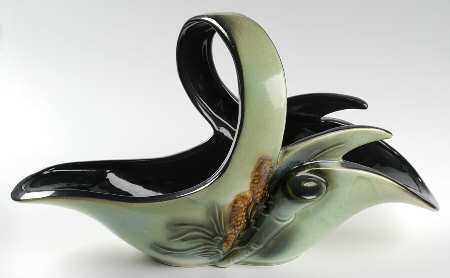 Parchment and Pine (Green Black) 16" Handled Basket