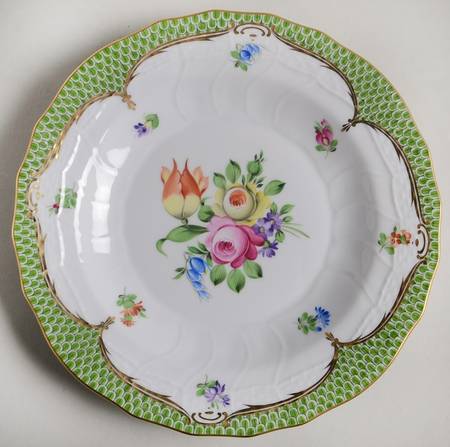 Printemps Green Border Dessert/Pie Plate