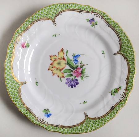 Printemps Green Border Bread & Butter Plate