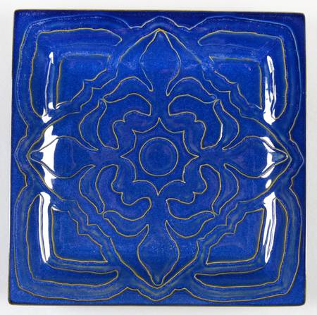 Santorini Blue Square Salad Plate