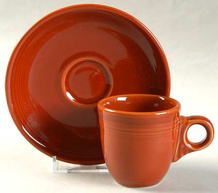 Fiesta Paprika (Intro 2010) Flat Demitasse Cup & Saucer Set