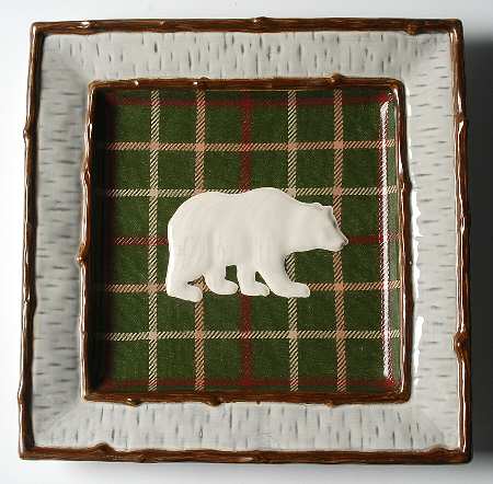 Lake Cabin Square Dinner Plate